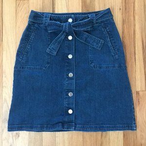 front button 1990s inspired jean skirt
